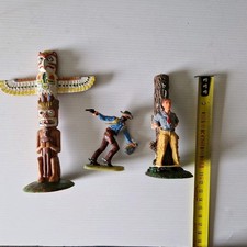 ELASTOLIN  western lot de 3 pièces PLASTIQUE ancien  bon état