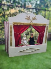 Théâtre de Guignol old 1940s - wooden castle with satin curtains and