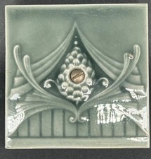 Antique Art Deco earthenware tile signed BFK (Boch Brothers Keramis)