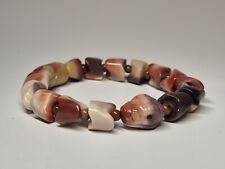 Natural Alashan Agate Hand Carved Snake Beaded Bracelet
