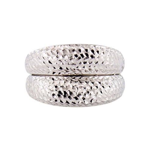 Bague femme large blanc - en, or