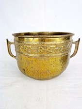 Ancien Cache Pot Cuivre Jaune