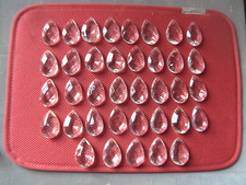 ++"546.10"  LOT DE  37  GROSSES PAMPILLES EN VERRE A FACETTES POUR LUSTRE