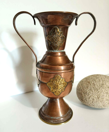 Vase pichet ancien en cuivre - vase,
