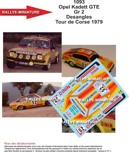 Decals ref 1093 opel - decals, 1/24