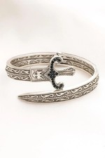 Bracelet manchette ajustable en argent sterling 925 pour hommes style épée...