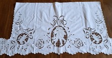 Embroidery - embroidered cotton furniture/fireplace top - 77 cm /100 cm x 46 cm