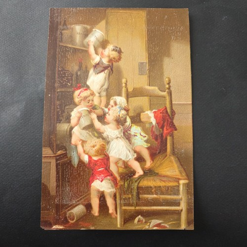 Chromo ancien xixè enfants - enfants, et