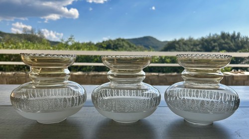 Globe ancien verre - ancien, gravé