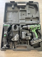 Hitachi Cordless Drill Kit With Flashlight Batteries Charger Case DS12DVF3 SGX