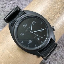 Electric California Men OW01 Black Dial Date Nylon Band Quartz 40mm Watch 8 3/4"