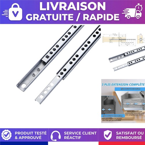 Glissières billes mm - billes,