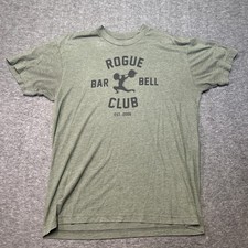 Rogue Fitness Shirt Crossfit Mens Large T-Shirt Heathered Green Gym Workout