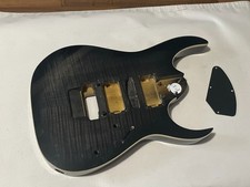 2000's Indonesian Ibanez RG4EXFM1 Trans Black Quilt Guitar Body Floyd Ready