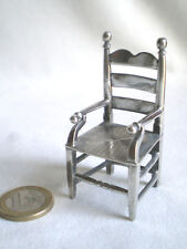 NICE ANTIQUE SOLID SILVER DOLL MINIATURE CHAIR