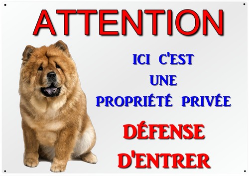 Plaque chien garde chow - plaque,