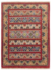 Kazak Tapis Oriental Fait Main 113x84 Cm - Neuf, Fin, Tapis, Rouge