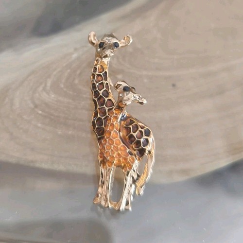 Broche girafe mère bébé - mère,
