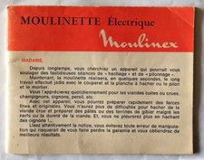 Ancienne Notice  Moulinette