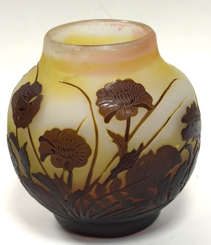 Vase galle decor floral - galle, a