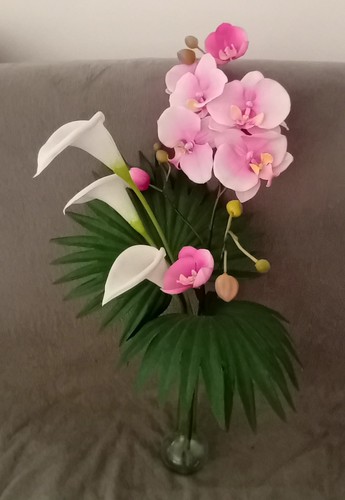 Bouquet fleurs tissu et - fleurs,
