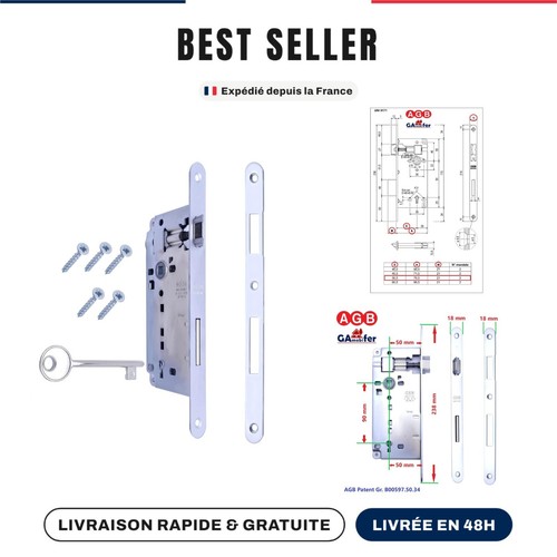 Serrure encastrée agb patent - serrure,
