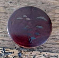 PETITE BOITE À PILULES "PURGETYL DETRY" EN LAQUE À DECOR JAPONISANT XXème S