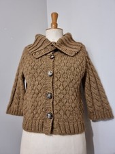 CAROLL : GILET CARDIGAN MARRON