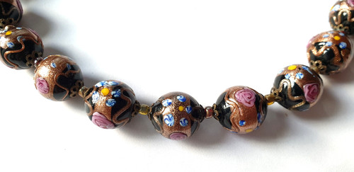 Collier perles verre - perles, de