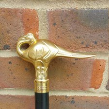 Ladies Choice Antique Handle Hercule Poirot Swan style brass walking cane stick