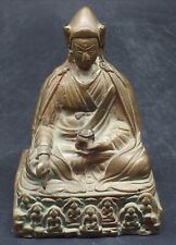 Antique Tibetan Bronze Seated Lama Medicine Buddha Statue 6" Padmasambhava