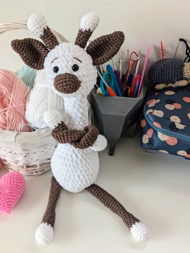 Girafe blanche doudou peluche - doudou,
