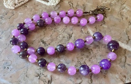 Collier perles pierres