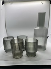 Ferm Living Carafe And 4 Glasses | Smoky Gray