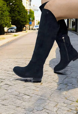 Laura Biagiotti Bottes Femme Noires En Daim Au Genou 9302 Hiver 25/26