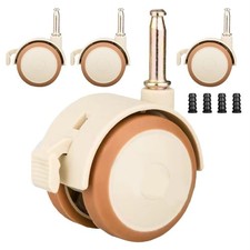 Lot de 4 roulettes pivotantes en caoutchouc pour meubles enfants design rotation