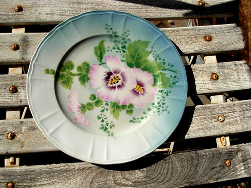 Assiette ancienne fleur - ancienne,
