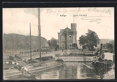 Cpa liège petit paradis - liège,,