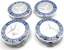 4 75MM HUB CAPS FOR MERCEDES BENZ COMPATIBLE MERCEDES A CLASS B C E 