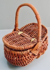 ANTIQUE WICKER BASKET DOLL BASKET