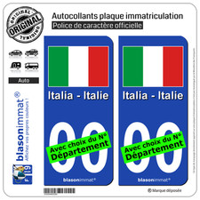 2 Stickers autocollant plaque