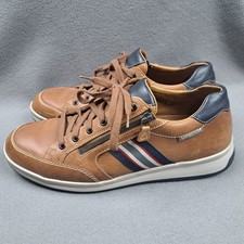 Mephisto Lisandro Sneaker Mens 10 Brown Leather Soft Air Shoe Lightweight Luxury