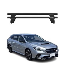 Menabo Barres de toit Transversales pour Subaru Levorg 2014-2021 Noir ABE 2x