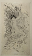 Hamadryade GRAVURE Eau Forte FELICIEN ROPS Curiosa EROTIQUE Erotica XIX°
