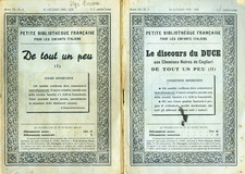 PETITE BIBLIOTHEQUE FRANCAISE Pour les Enfants Italiens N° 2 libretti N°6-7-1935