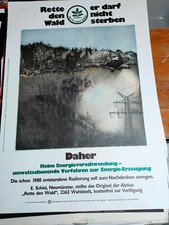 Affiche Sauver la forêt années 1980 E. Schiel DIN A1 TOP !