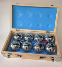 Vintage Petanque Boules / Bocce Set w/ Wooden Case - Vintage Tournament Balls