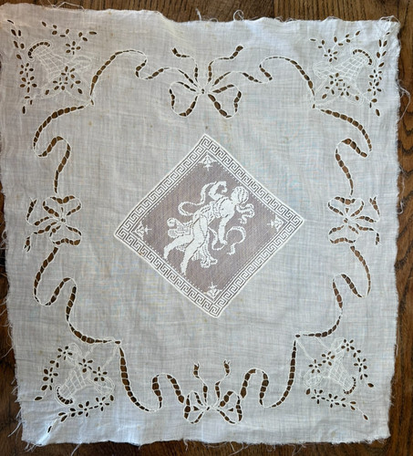 Broderie ancienne linon - -,