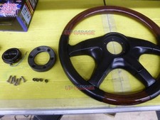 volant combiné cuir x bois