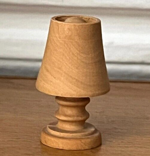 Lampe miniature bois maison - miniature,